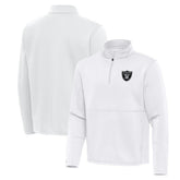 Las Vegas Raiders Antigua Twist Quarter-Zip Pullover Jacket - White - NFL