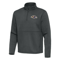 Baltimore Ravens Antigua Twist Quarter-Zip Pullover Jacket - Pewter - NFL