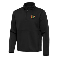Chicago Blackhawks Antigua Twist Quarter-Zip Pullover Jacket - Black | NHL sale