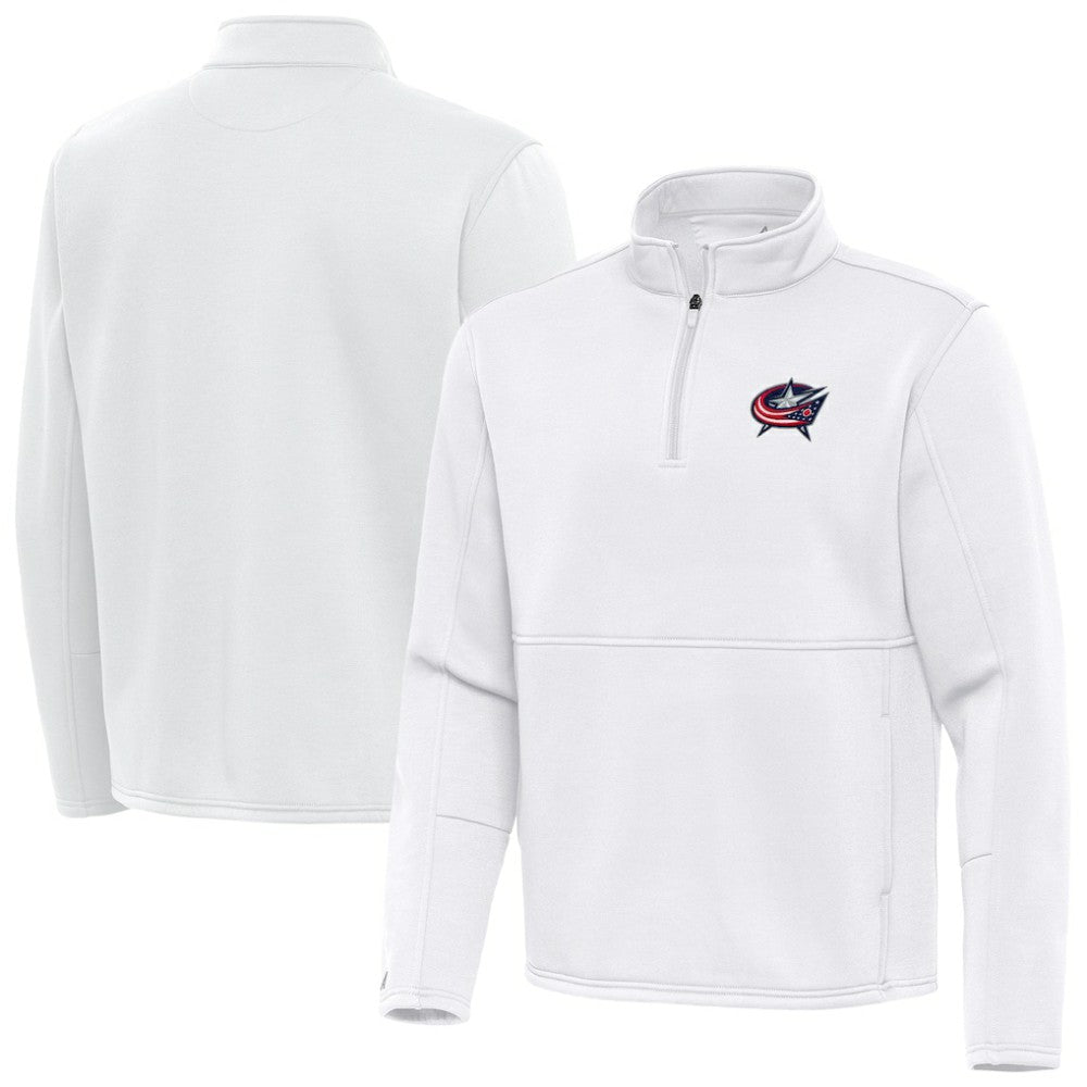 Columbus Blue Jackets Antigua Twist Quarter-Zip Pullover Jacket - White | NHL online