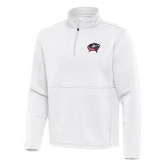 Columbus Blue Jackets Antigua Twist Quarter-Zip Pullover Jacket - White | NHL online