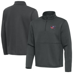 Columbus Blue Jackets Antigua Twist Quarter-Zip Pullover Jacket - Silver | NHL discount