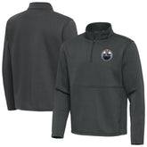 Edmonton Oilers Antigua Twist Quarter-Zip Pullover Jacket - Pewter | NHL on sale
