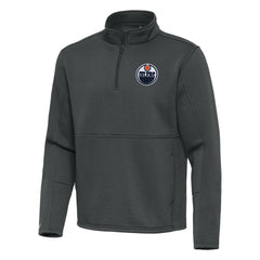 Edmonton Oilers Antigua Twist Quarter-Zip Pullover Jacket - Pewter | NHL on sale