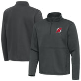 New Jersey Devils Antigua Twist Quarter-Zip Pullover Jacket - Pewter | NHL online