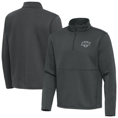 Los Angeles Kings Antigua Twist Quarter-Zip Pullover Jacket - Silver | NHL Lifestyle