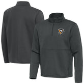 Pittsburgh Penguins Antigua Twist Quarter-Zip Pullover Jacket - Pewter | NHL online