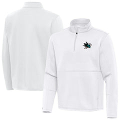 San Jose Sharks Antigua Twist Quarter-Zip Pullover Jacket - White | NHL Clearance