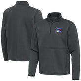 New York Rangers Antigua Twist Quarter-Zip Pullover Jacket - Pewter | NHL on sale