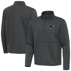 San Jose Sharks Antigua Twist Quarter-Zip Pullover Jacket - Pewter | NHL online