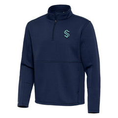 Seattle Kraken Antigua Twist Quarter-Zip Pullover Jacket - Navy | NHL discount