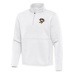 Pittsburgh Penguins Antigua Twist Quarter-Zip Pullover Jacket - White | NHL Lifestyle