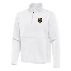 Vegas Golden Knights Antigua Twist Quarter-Zip Pullover Jacket - White | NHL Clearance