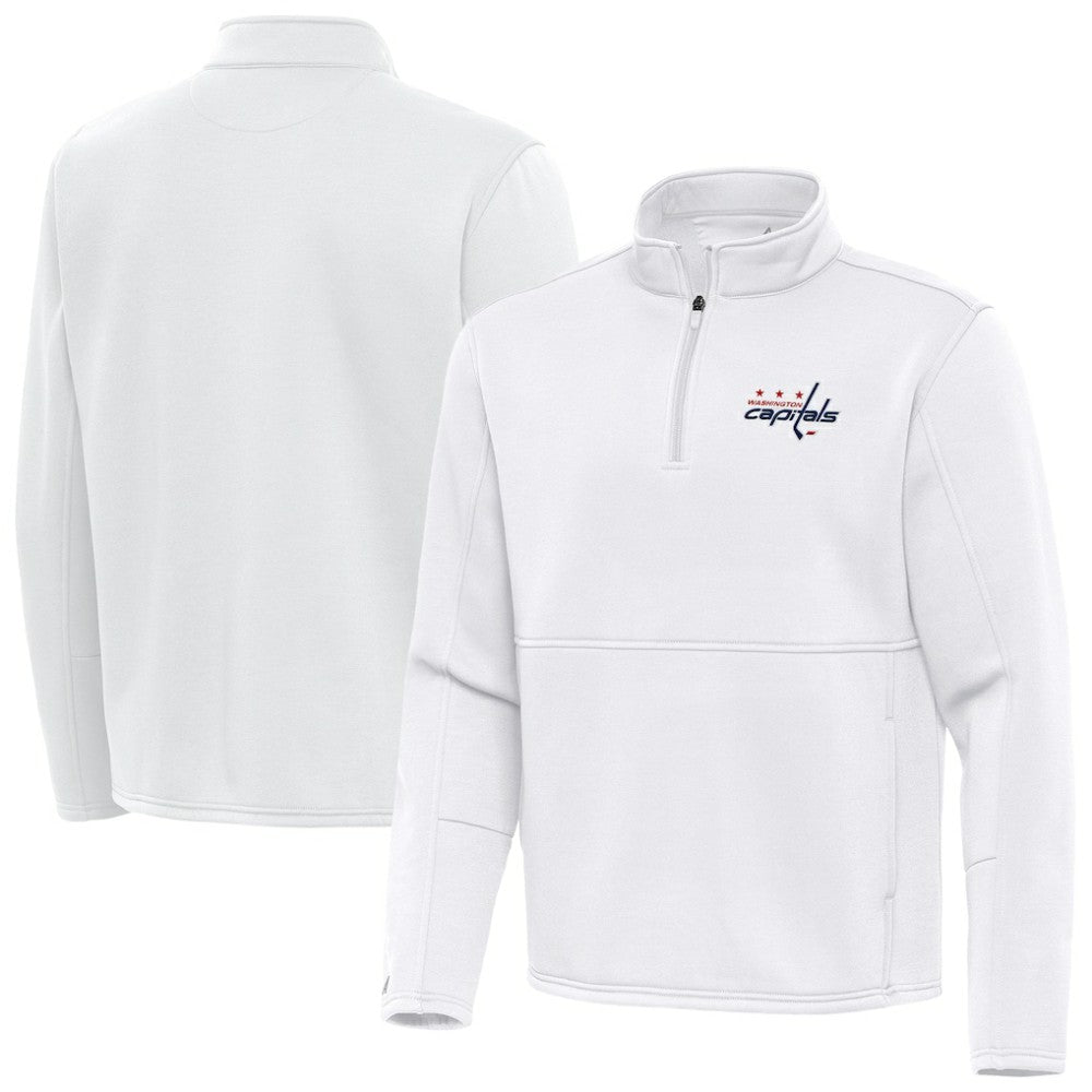 Washington Capitals Antigua Twist Quarter-Zip Pullover Jacket - White | NHL Clearance