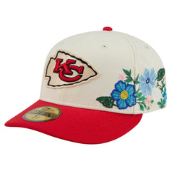 Kansas City Chiefs New Era Tonal Floral 59FIFTY Fitted Hat - Cream/Red - NFL