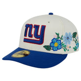 New York Giants New Era Tonal Floral 59FIFTY Fitted Hat - Cream/Royal - NFL