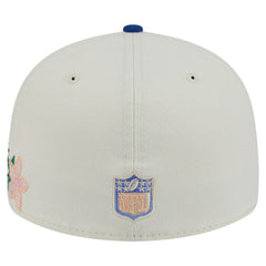 New York Giants New Era Tonal Floral 59FIFTY Fitted Hat - Cream/Royal - NFL
