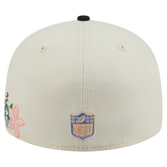 Pittsburgh Steelers New Era Tonal Floral 59FIFTY Fitted Hat - Cream/Black - NFL