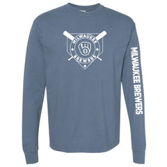 Milwaukee Brewers Soft as a Grape Women's Pigment Dye Long Sleeve T-Shirt Outlet