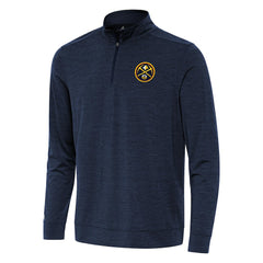 Denver Nuggets Antigua Bright Quarter-Zip Top Heather Navy