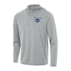 Charlotte Hornets Antigua Tidy Quarter-Zip Hoodie Heather Gray