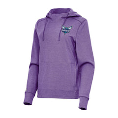 Charlotte Hornets Antigua Women's Justice Pullover Hoodie Heather Purple