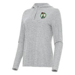 Boston Celtics Antigua Women's Daybreak Quarter-Zip Hoodie Heather Gray