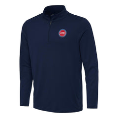 Detroit Pistons Antigua Reprocess Quarter-Zip Top Navy