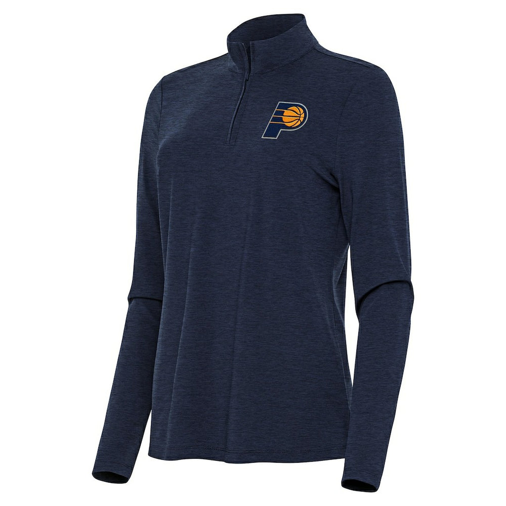 Indiana Pacers Antigua Women's Bright Quarter-Zip Top Heather Navy