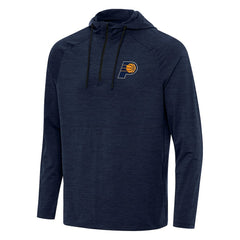 Indiana Pacers Antigua Spikes Raglan Quarter-Zip Hoodie Heather Navy