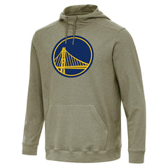 Golden State Warriors Antigua Cloud Pullover Hoodie Heather Olive