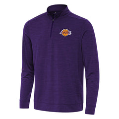 Los Angeles Lakers Antigua Bright Quarter-Zip Top Heather Purple