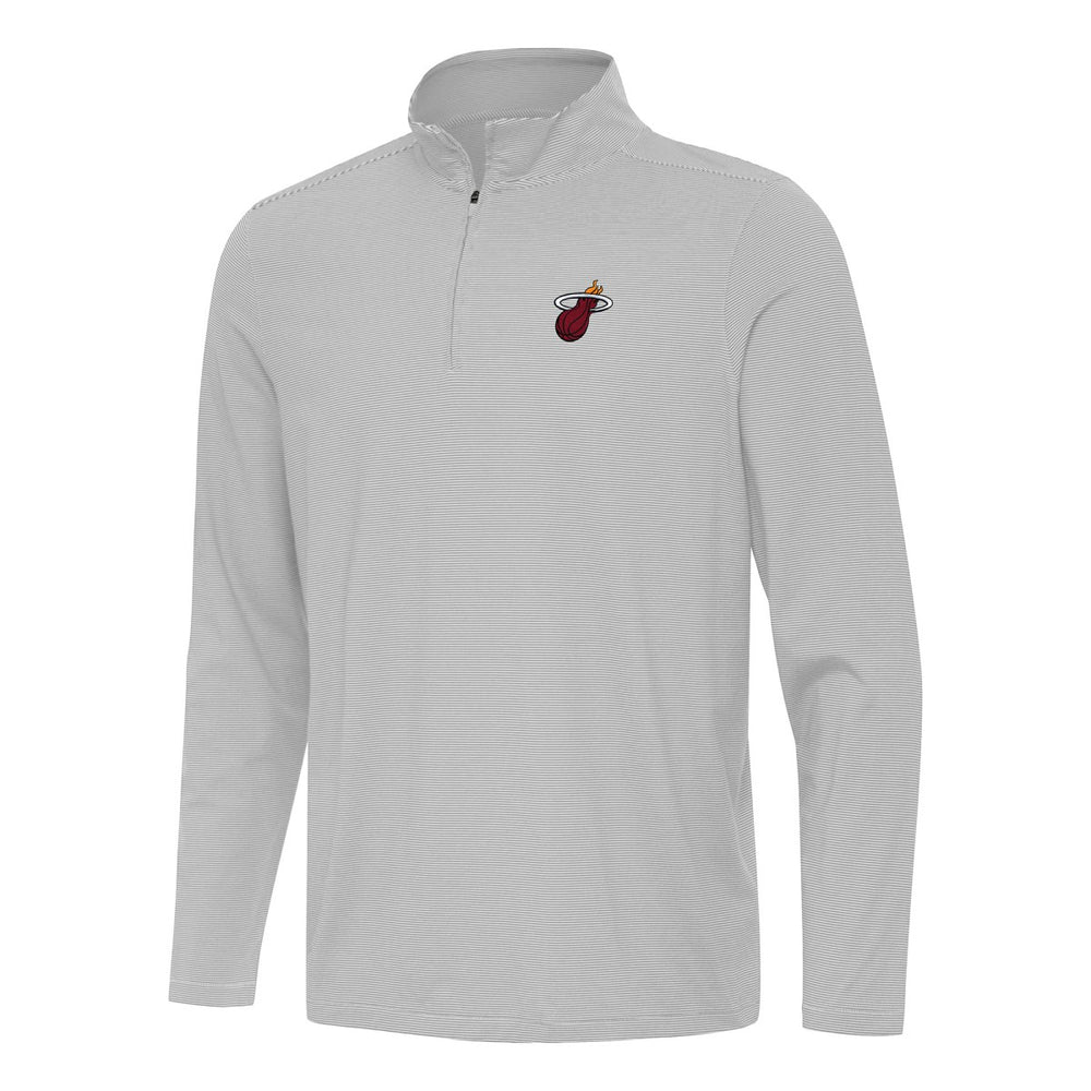 Miami Heat Antigua Twine Quarter-Zip Top Gray