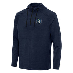 Minnesota Timberwolves Antigua Spikes Raglan Quarter-Zip Hoodie Heather Navy