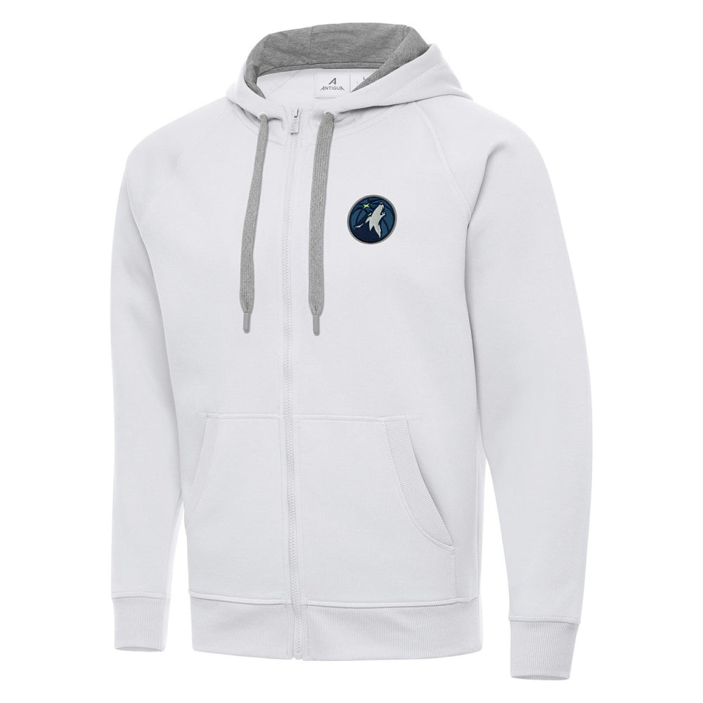Minnesota Timberwolves Antigua Big & Tall Victory Full-Zip Hoodie Jacket White
