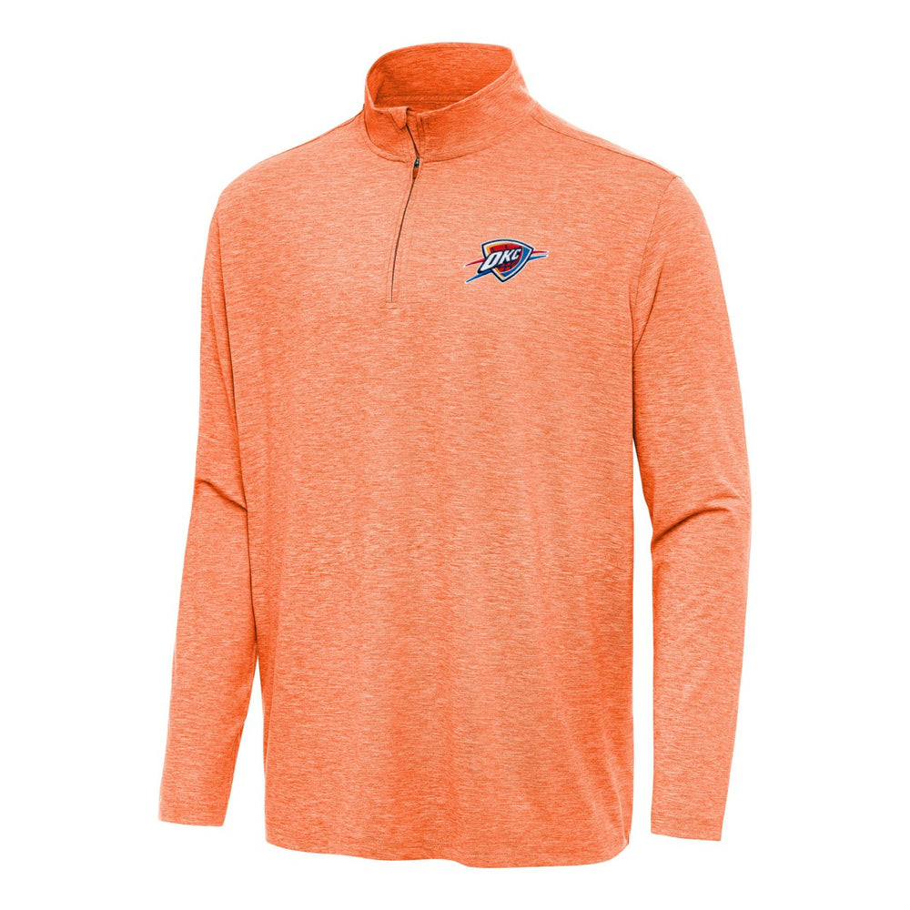 Oklahoma City Thunder Antigua Hunk Quarter-Zip Top Heather Orange