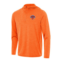 New York Knicks Antigua Tidy Quarter-Zip Hoodie Heather Orange