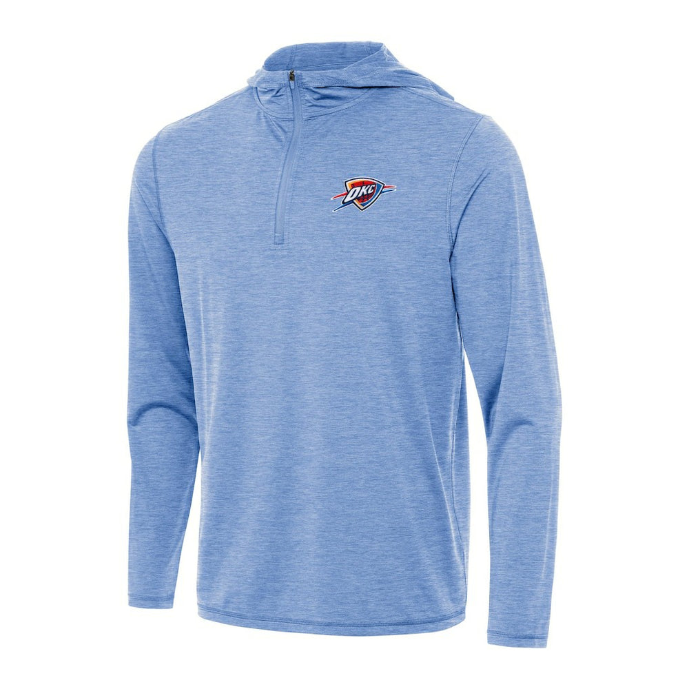 Oklahoma City Thunder Antigua Tidy Quarter-Zip Hoodie Heather Powder Blue
