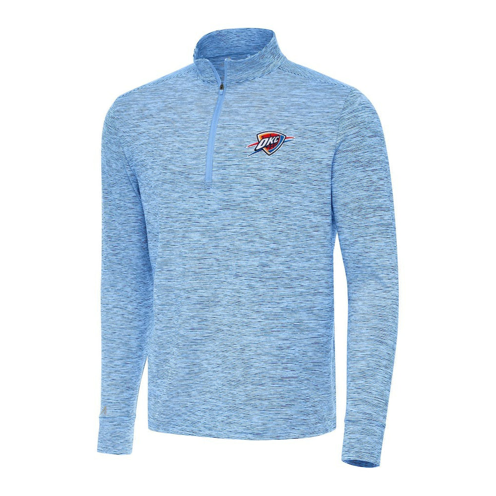 Oklahoma City Thunder Antigua Cause Quarter-Zip Top Heather Powder Blue