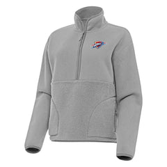 Oklahoma City Thunder Antigua Women's Figure Half-Zip Pullover Sweatshirt Gray