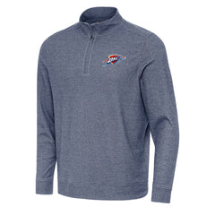 Oklahoma City Thunder Antigua Subtle Quarter-Zip Sweatshirt Heather Navy