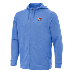 Oklahoma City Thunder Antigua Effortless Full-Zip Hoodie Jacket Heather Blue