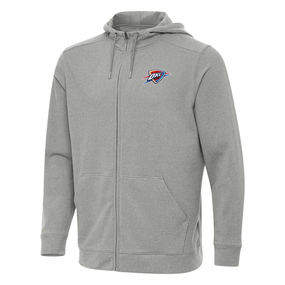 Oklahoma City Thunder Antigua Effortless Full-Zip Hoodie Jacket Heather Gray