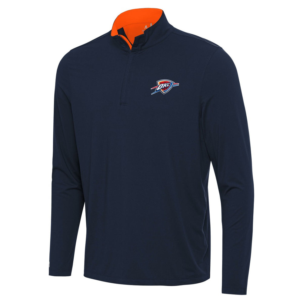 Oklahoma City Thunder Antigua Content Quarter-Zip Top Navy/Orange