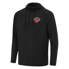 New York Knicks Antigua Spikes Raglan Quarter-Zip Hoodie Heather Black