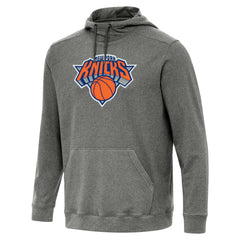 New York Knicks Antigua Cloud Pullover Hoodie Heather Black