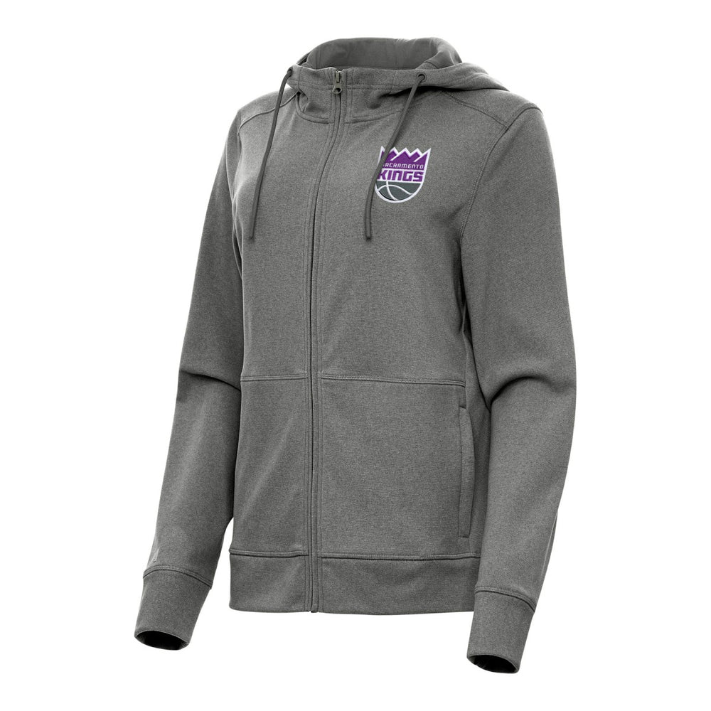 Sacramento Kings Antigua Women's Seeker Full-Zip Hoodie Jacket Heather Charcoal