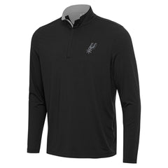 San Antonio Spurs Antigua Content Quarter-Zip Top Black/Gray
