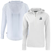 Cleveland Browns Cutter & Buck Women's Daybreak Eco Recycled Half-Zip Hoodie - White - NFL