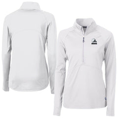 Cleveland Browns Cutter & Buck Women's Adapt Eco Knit Stretch Recycled Half-Zip Pullover Top - White - NFL